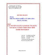 Đề tài Các nguyên lí sáng tạo được ứng dụng xây dựng và phát triển phần mềm Adobe Photoshop