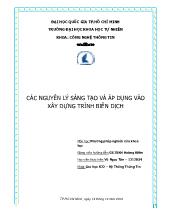 Đề tài Các nguyên lý sáng tạo và áp dụng vào xây dựng trình biên dịch