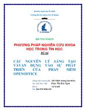 Đề tài Các nguyên lý sáng tạo và vận dụng và sự phát triển của phần mềm OpenOffice