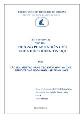 Đề tài CÁC NGUYÊN TẮC SÁNG TẠO KHOA HỌC VÀ ỨNG DỤNG TRONG NGÔN NGỮ LẬP TRÌNH JAVA