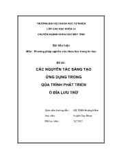 Đề tài Các nguyên tắc sáng tạo ứng dụng trong qúa trình phát triển ổ đĩa lưu trữ