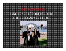 Đề tài Các sản phẩm - Điều kiện - Thủ tục cho vay du học