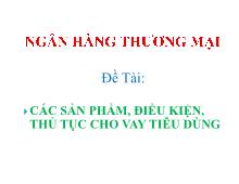 Đề tài Các sản phẩm, điều kiện, thủ tục cho vay tiêu dùng