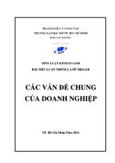 Đề tài Các vấn ðề chung của doanh nghiệp