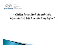 Đề tài Chiến lược kinh doanh của Hyundai và bài học kinh nghiệm