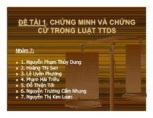 Đề tài CHỨNG MINH VÀ CHỨNG CỨ TRONG LUẬT TTDS