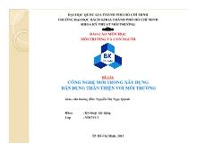 Đề tài Công nghệ mới trong xây dựng dân dụng thân thiện với môi trường