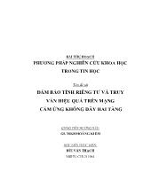 Đề tài Đảm bảo tính riêng tư và truy vấn hiệu quả trên mạng cảm ứng không dây hai tầng