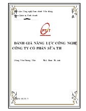 Đề tài Đánh giá năng lực công nghệ công ty cổ phần sữa TH