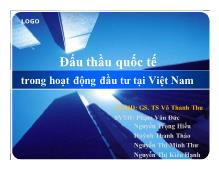 Đề tài Đấu thầu quốc tế trong hoạt động đầu tư tại Việt Nam