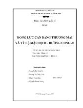 Đề tài Động lực cân bằng thương mại và tỷ lệ mậu dịch - Đường cong J
