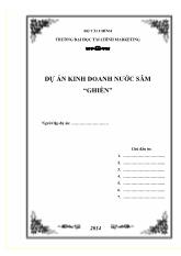 Đề tài Dự án kinh doanh nước sâm 