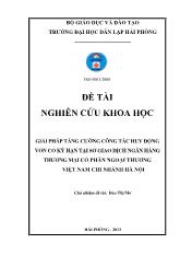 Đề tài Giải pháp tăng cường công tác huy động vốn có kỳ hạn tại Sở giao dịch ngân hàng thương mại cổ phần ngoại thương Việt Nam chi nhánh Hà Nội