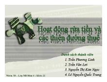 Đề tài Hoạt động rửa tiền và các thiên đường thuế