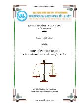 Đề tài Hợp đồng tín dụng và những vấn đề thực tiễn