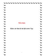Đề tài Khảo sát tâm lý du lịch nước Nga