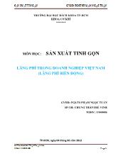 Đề tài Lãng phí trong doanh nghiệp Việt Nam (lãng phí biến động)