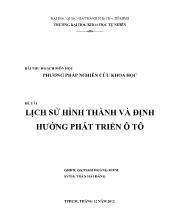 Đề tài Lịch sử hình thành và định hướng phát triển ô tô