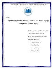 Đề tài Nghiên cứu gian lận báo cáo tài chính của doanh nghiệp trong thẩm định tín dụng