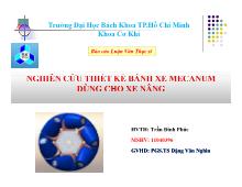 Đề tài Nghiên cứu thiết kế bánh xe MECANUM dùng cho xe nâng