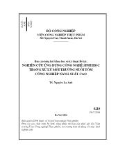 Đề tài Nghiên cứu ứng dụng công nghệ sinh học trong xử lý môi trường nuôi tôm công nghiệp môi trường nuôi tôm công nghiệp năng suất cao