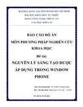 Đề tài Nguyên lý sáng tạo được áp dụng trong Window Phone