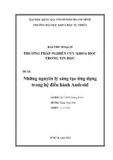 Đề tài Những nguyên lý sáng tạo ứng dụng trong hệ điều hành Android