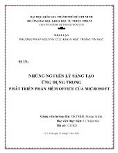 Đề tài Những nguyên lý sáng tạo ứng dụng trong phát triển phần mềm Office của Microsoft