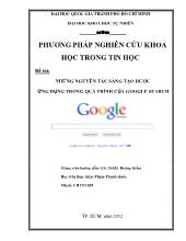 Đề tài Những nguyên tắc sáng tạo được ứng dụng trong quá trình của google search