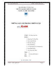 Đề tài Những sai lầm trong chiến lược của Kodak
