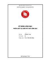 Đề tài Phẩm chất tạo nên một nhà lãnh đạo