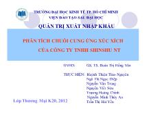 Đề tài Phân tích chuỗi cung ứng xúc xích của công ty TNHH SHINSHU NT