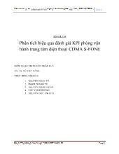 Đề tài Phân tích hiệu quả đánh giá KPI phòng vận hành trung tâm điện thoại CDMA S-FONE