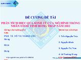 Đề tài Phân tích hiệu quả kinh tế của mô hình trồng nhãn edor tỉnh Đồng Tháp năm 2012