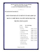 Đề tài Phân tích một số vấn đề về văn hóa khi tập đoàn cà phê Trung Nguyên thâm nhập thị trường Trung Quốc