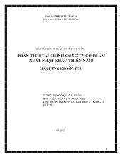 Đề tài Phân tích tài chính công ty cổ phần xuất nhập khẩu Thiên Nam