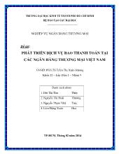 Đề tài Phát triển dịch vụ bao thanh toán tại các ngân hàng thương mại Việt Nam