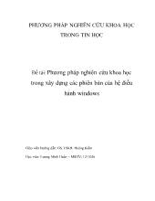 Đề tài Phương pháp nghiên cứu khoa học trong xây dựng các phiên bản của h ệ điều hành windows