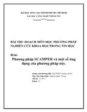 Đề tài Phương pháp SCAMPER và một số ứng dụng của phương pháp này