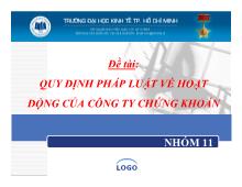 Đề tài Quy định pháp luật về hoạt động của công ty chứng khoán