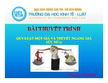 Đề tài Quy luật một giá và thuyết ngang giá sức mua