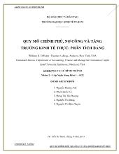 Đề tài Quy mô chỉnh phủ, nợ công và tăng trưởng kinh tế thực: Phân tích bảng