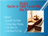 Đề tài Quyền và Nghĩa Vụ của Nhà Đầu Tư