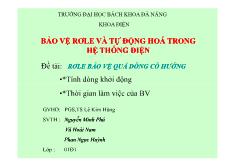 Đề tài Rơle bảo vệ quá dòng có hướng