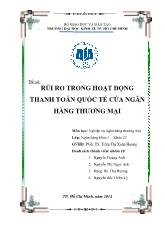 Đề tài Rủi ro trong hoạt động thanh toán quốc tế của ngân hàng thương mại