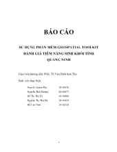 Đề tài SỬ DỤNG PHẦN MỀM GEOSPATIAL TOOLKIT ĐÁNH GIÁ TIỀM NĂNG SINH KHỐI TỈNH QUẢNG NINH