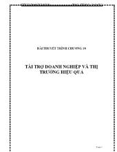 Đề tài Tài trợ doanh nghiệp và thị trường hiệu quả
