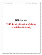 Đề tài Thiết kế và phân tích hệ thống cơ khí theo độ tin cậy