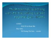 Đề tài Thuật toán hiệu quả trong việc khai thác những luật kết hợp thời gian ITARM