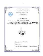 Đề tài Thực trạng đô la hóa ở Việt Nam trong thời gian qua: Giải pháp hạn chế đô la hóa